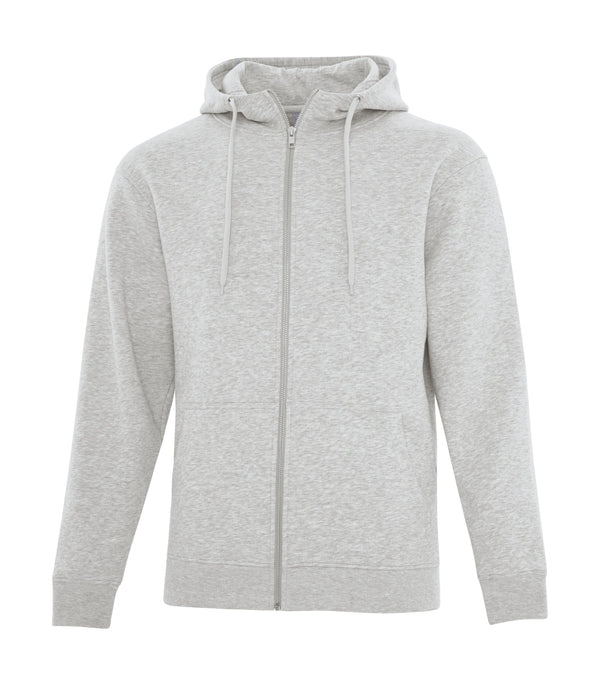 Athletic Grey Adult Full Zip Hooded Sweatshirt