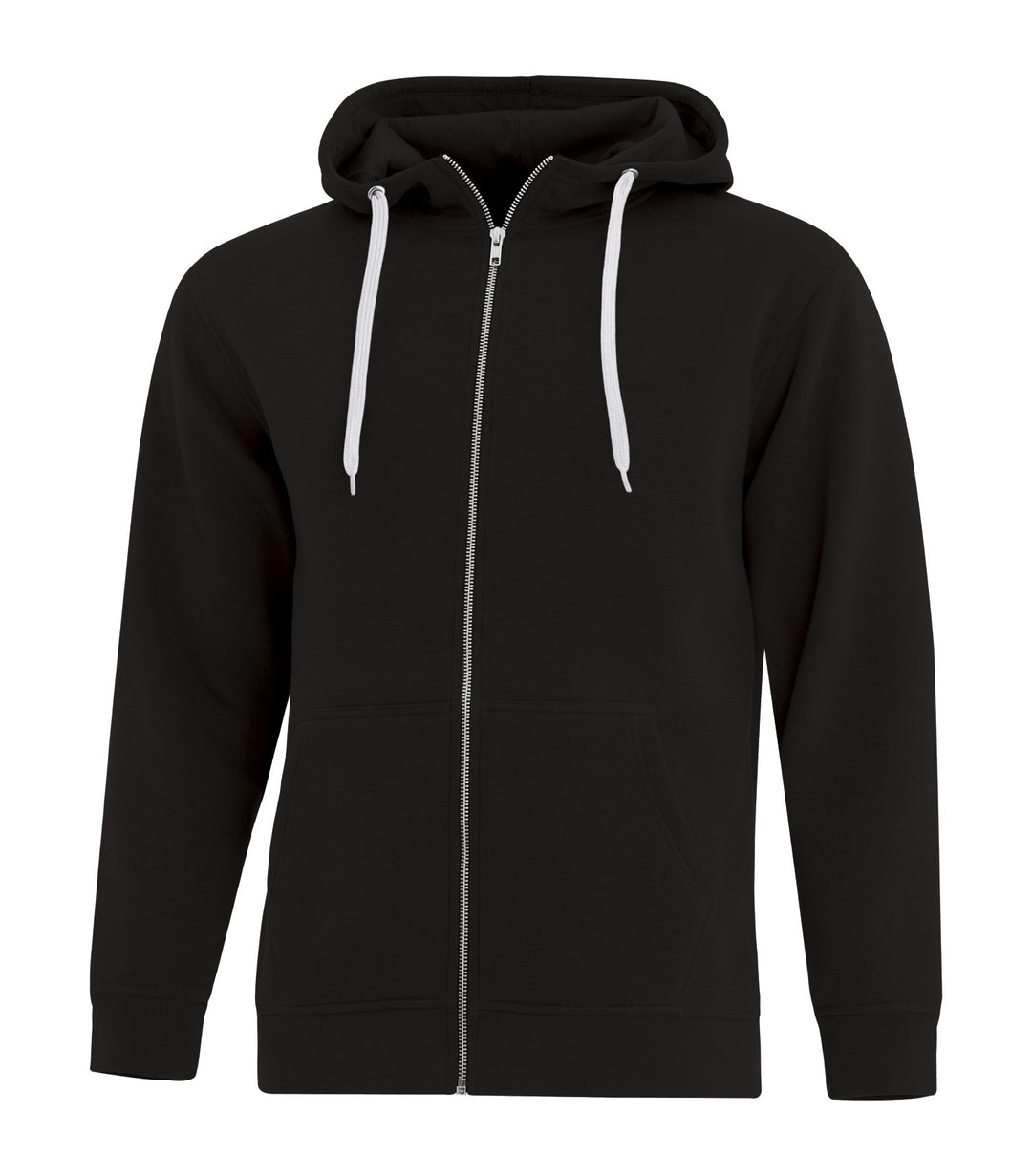 Black Adult Full Zip Hooded Sweatshirt