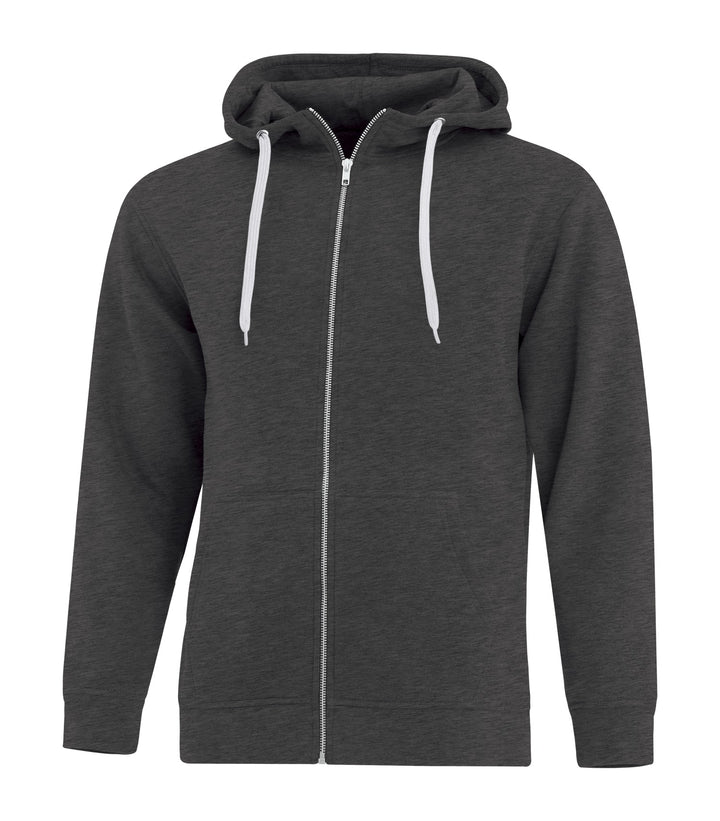 Charcoal Heather Adult Full Zip Hooded Sweatshirt