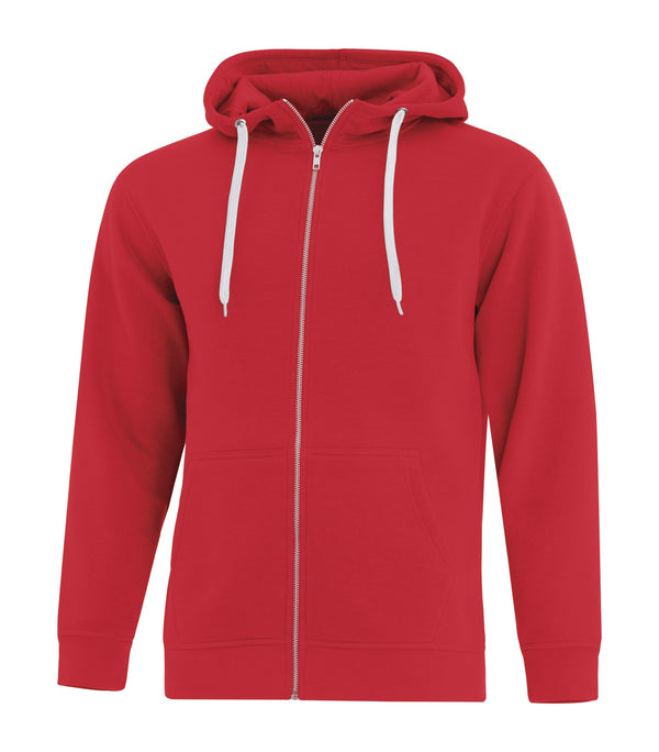 True Red Adult Full Zip Hooded Sweatshirt