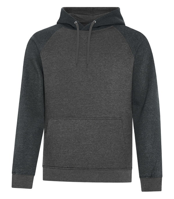 Black Heather/Charcoal Heather Adult Two Toned Fleece Hoodie