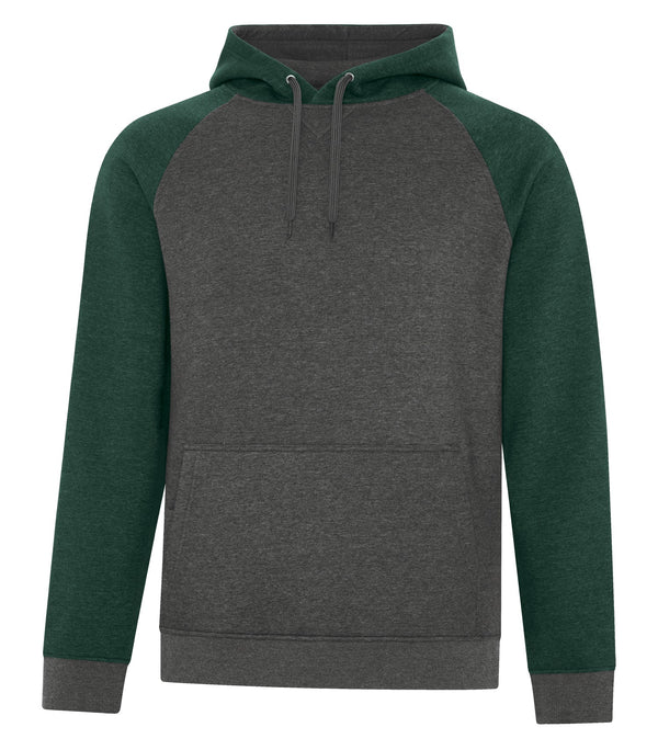 Forest Heather/Charcoal Heather Adult Two Toned Fleece Hoodie