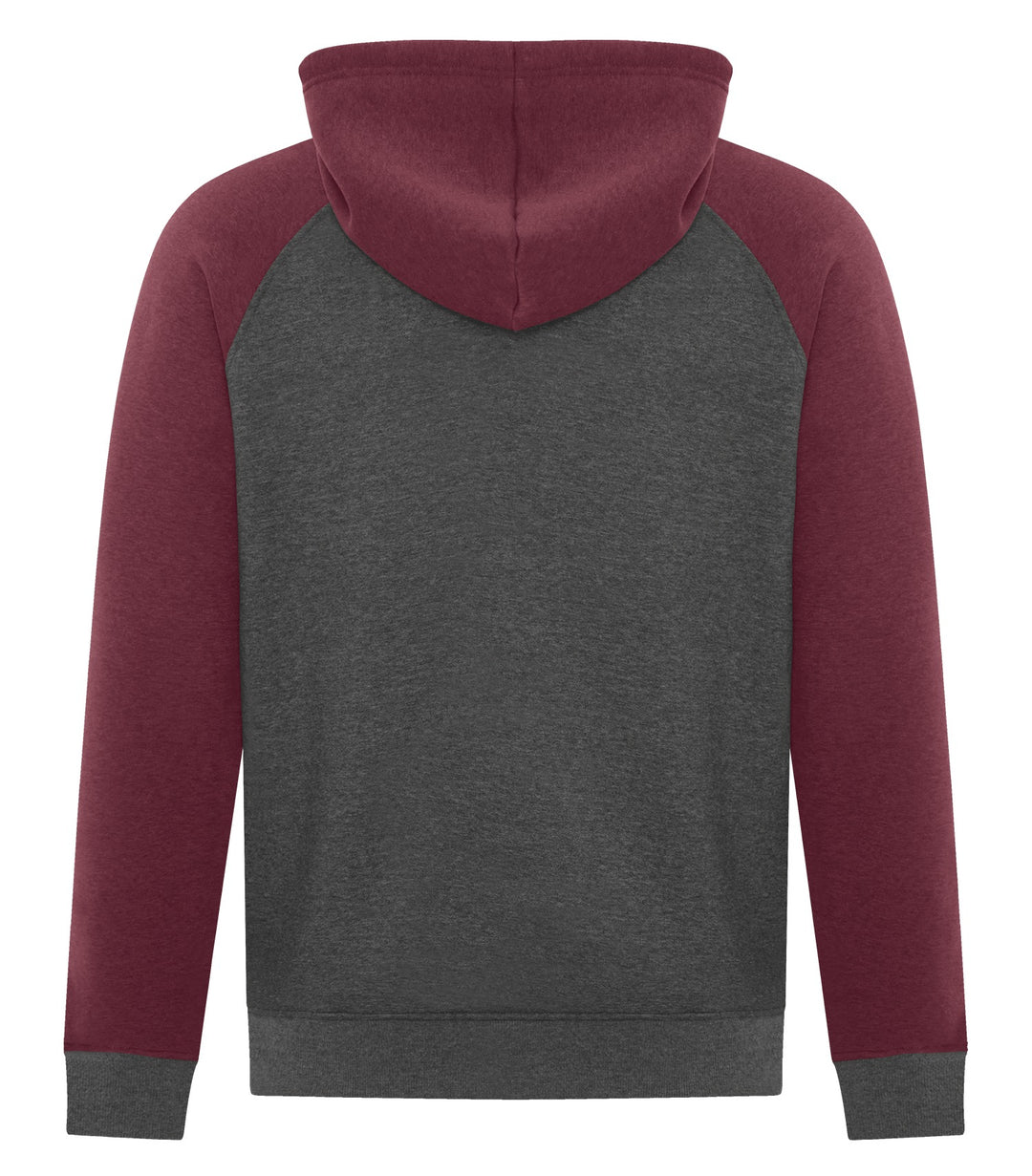 Cardinal Heather/Charcoal Heather Adult Two Toned Fleece Hoodie