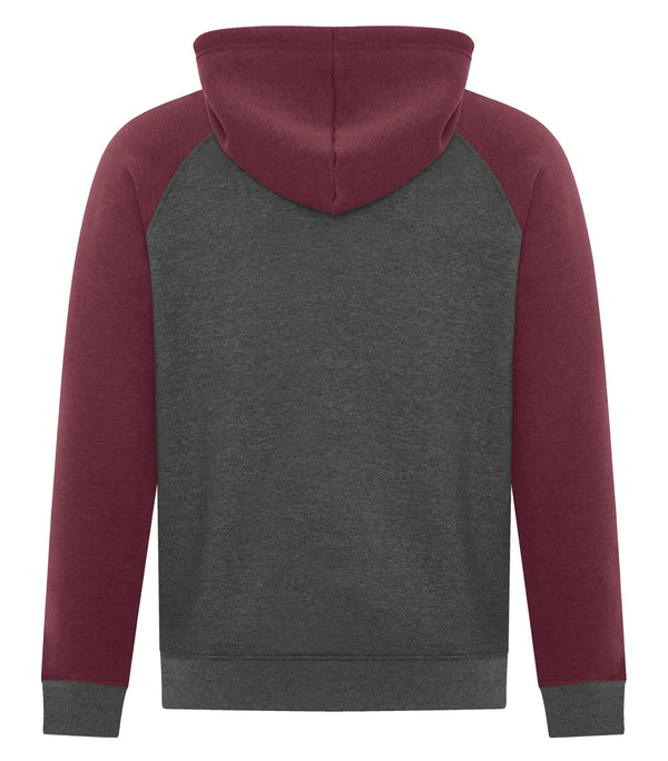 Cardinal Heather/Charcoal Heather Adult Two Toned Fleece Hoodie