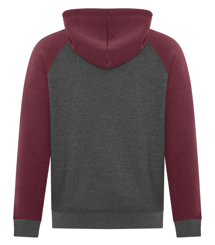 Cardinal Heather/Charcoal Heather Adult Two Toned Fleece Hoodie