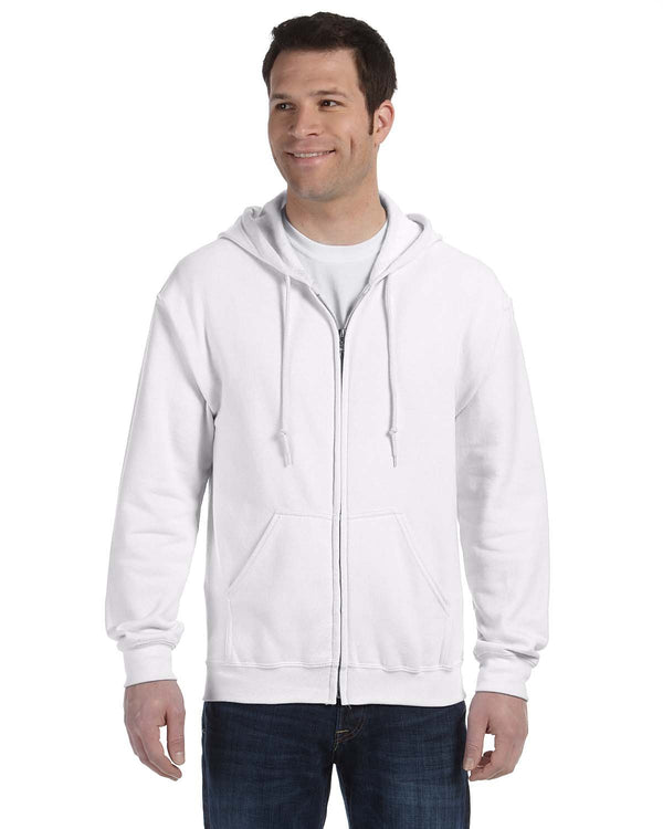 adult heavy blend 50 50 full zip hooded sweatshirt WHITE