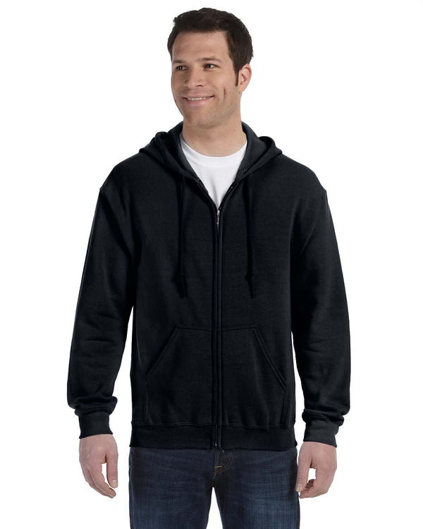 adult heavy blend 50 50 full zip hooded sweatshirt BLACK