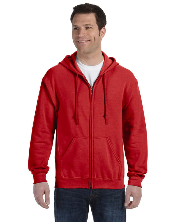 adult heavy blend 50 50 full zip hooded sweatshirt RED