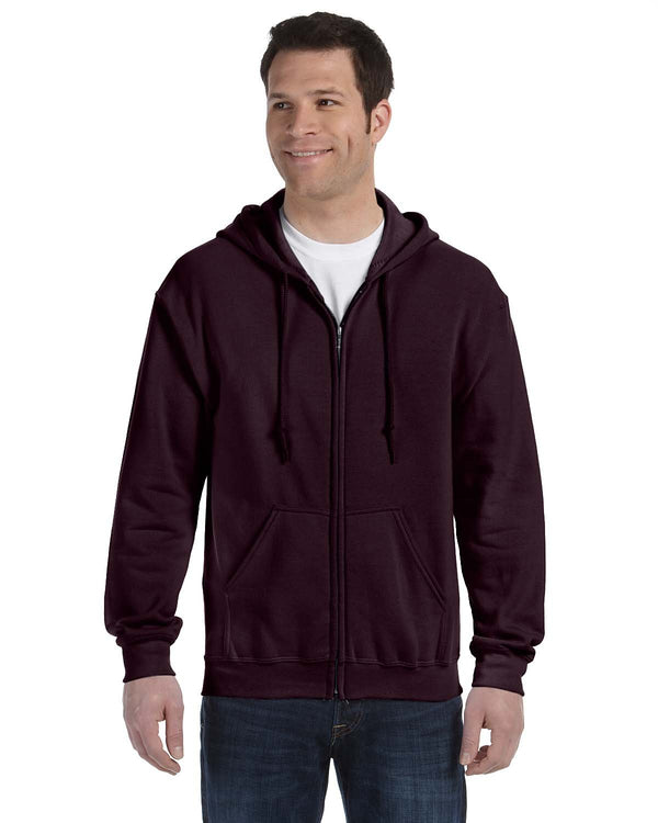 adult heavy blend 50 50 full zip hooded sweatshirt DARK CHOCOLATE