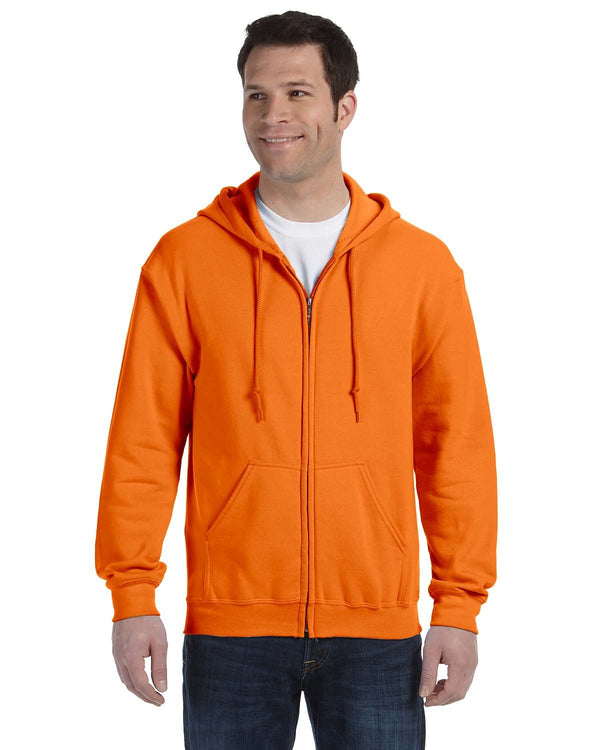 adult heavy blend 50 50 full zip hooded sweatshirt S ORANGE