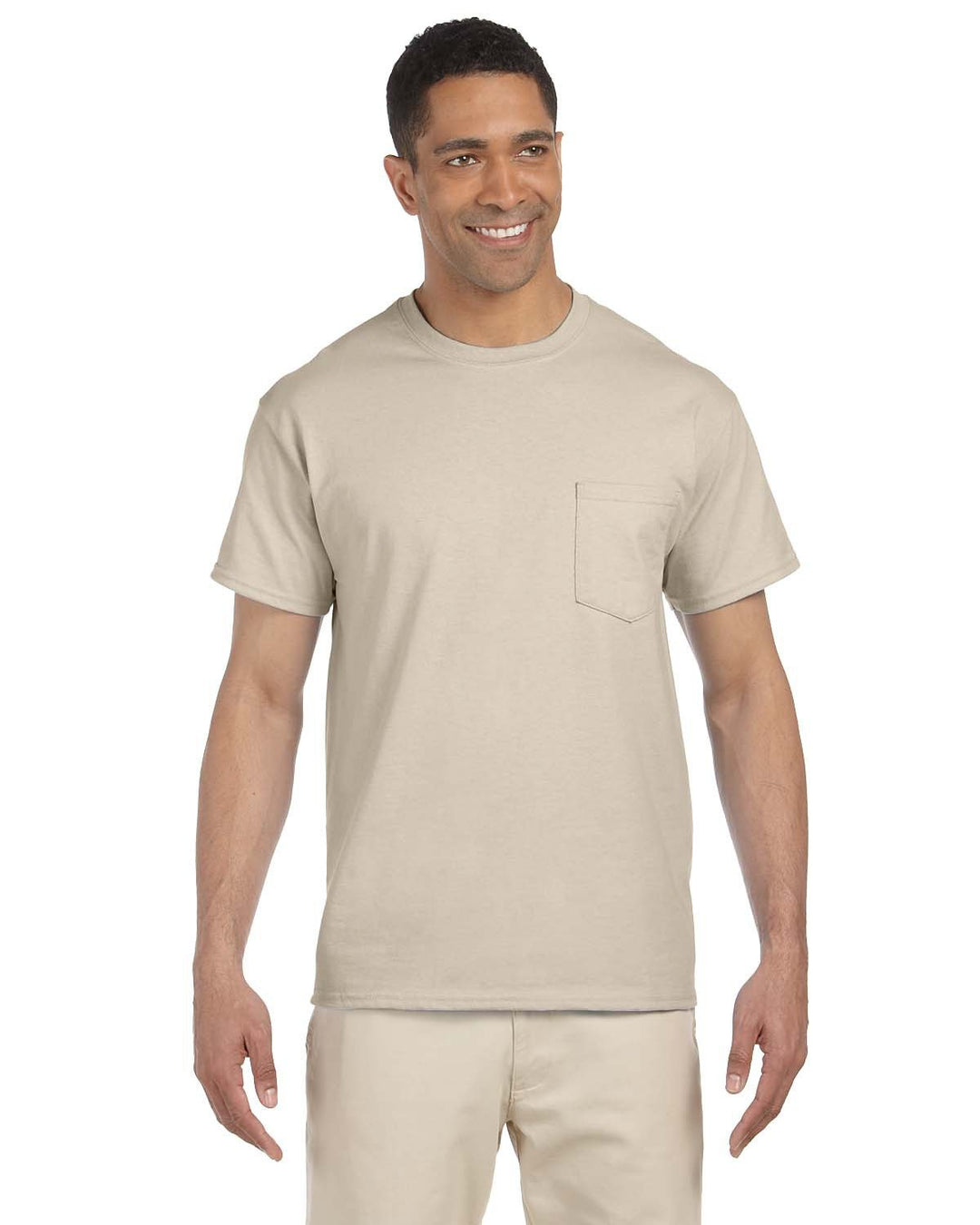 adult ultra cotton pocket t shirt ASH GREY