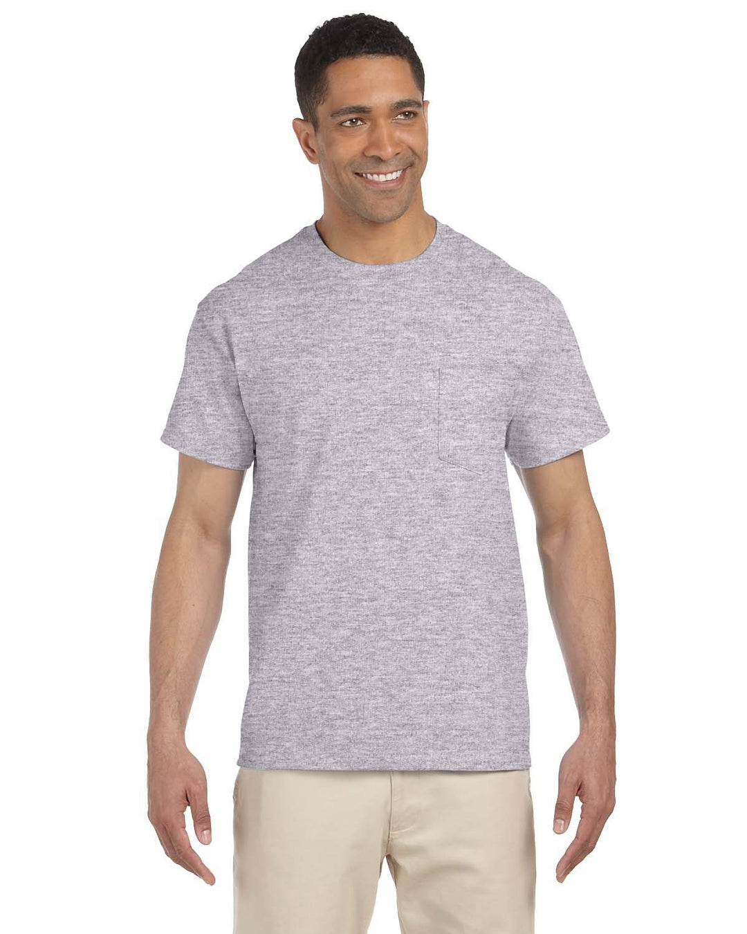 adult ultra cotton pocket t shirt SAND