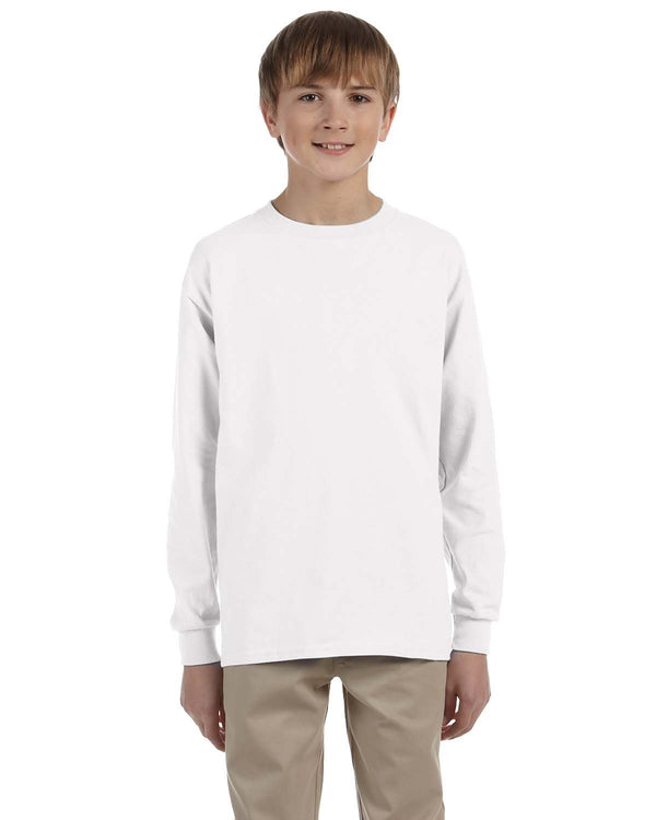 youth ultra cotton long sleeve t shirt CHARCOAL