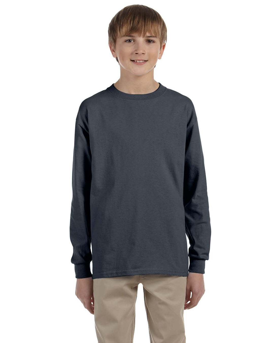 youth ultra cotton long sleeve t shirt BLACK