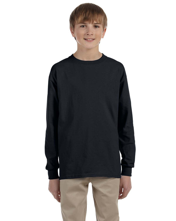 youth ultra cotton long sleeve t shirt BLACK