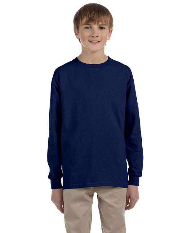 youth ultra cotton long sleeve t shirt CHARCOAL