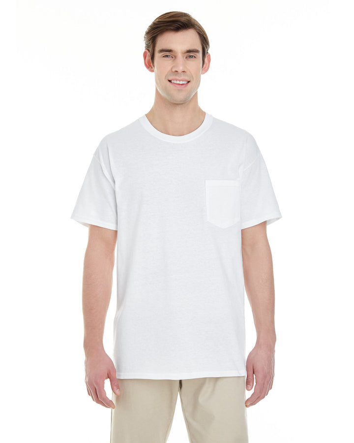 unisex heavy cotton pocket t shirt WHITE