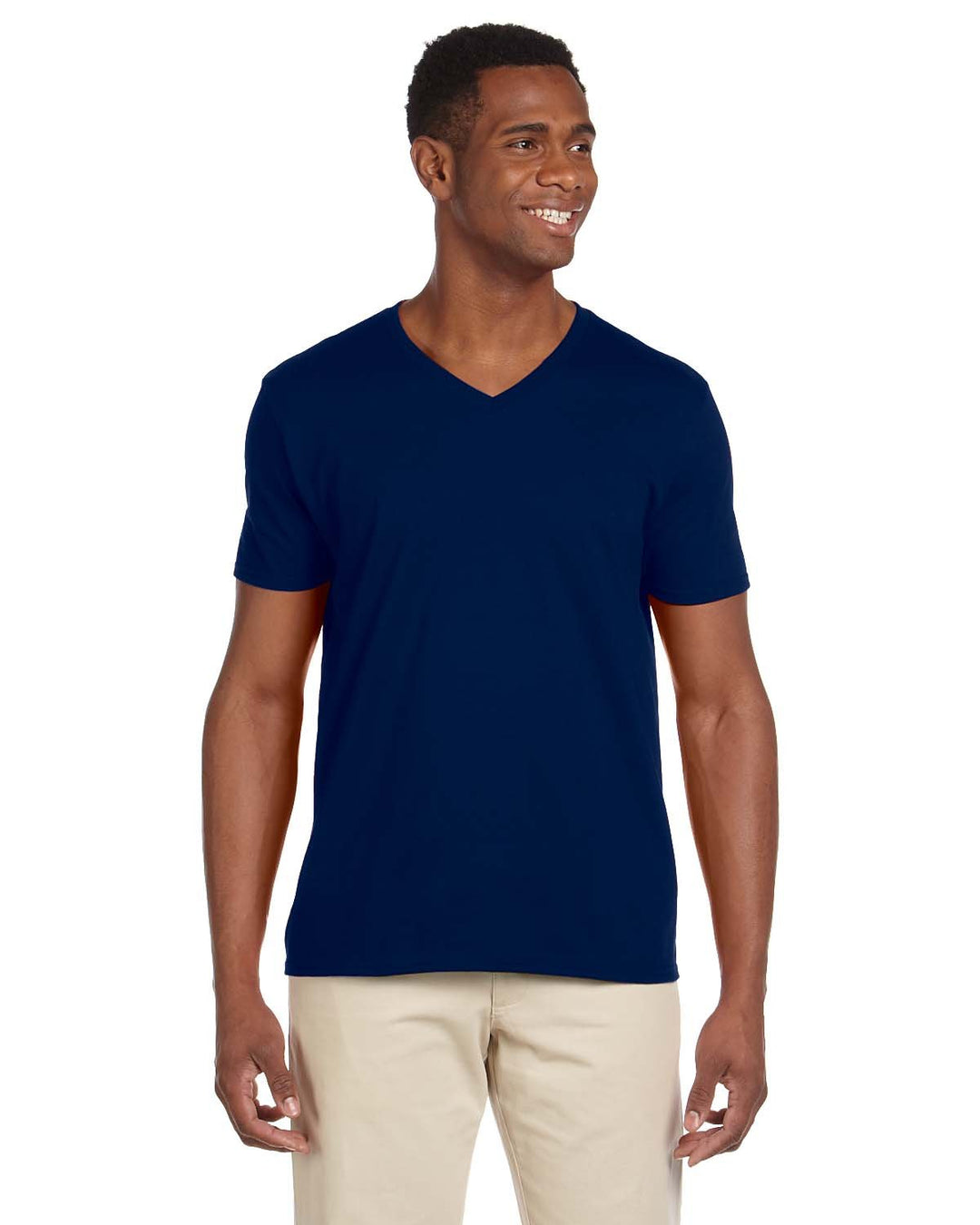 adult softstyle v neck t shirt NAVY