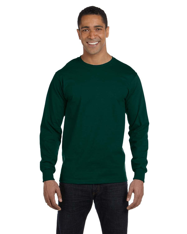 adult 50 50 long sleeve t shirt FOREST GREEN