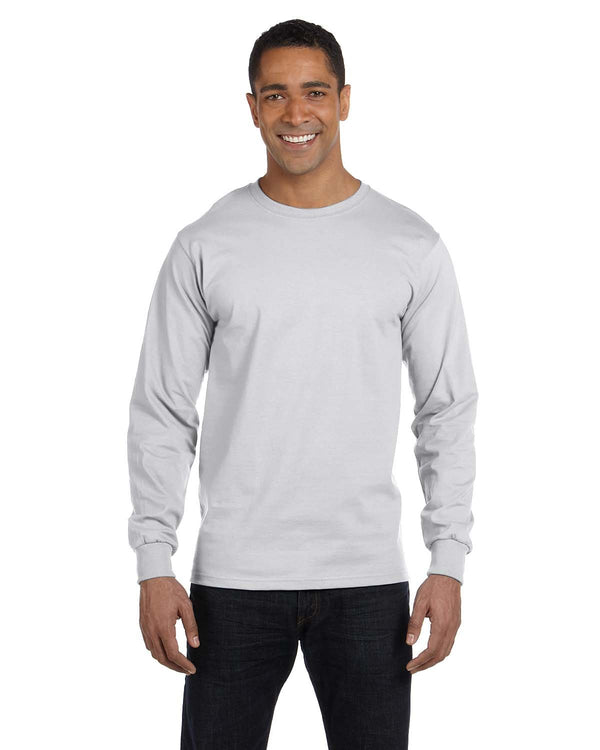 adult 50 50 long sleeve t shirt ASH GREY