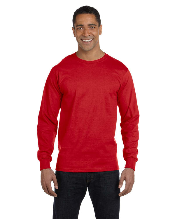 adult 50 50 long sleeve t shirt RED