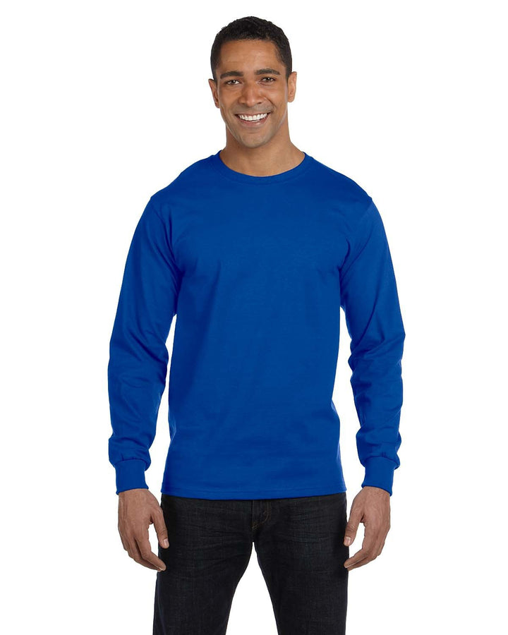 adult 50 50 long sleeve t shirt ROYAL