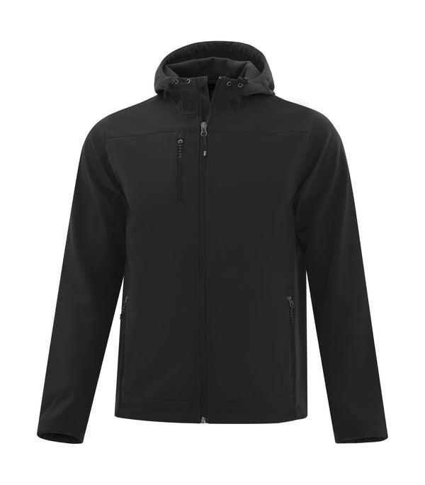 Black Adult Hooded Stretch Soft Shell Jacket