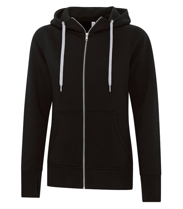 Black Ladies Full Zip Hoodie