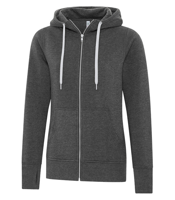 Charcoal Heather Ladies Full Zip Hoodie