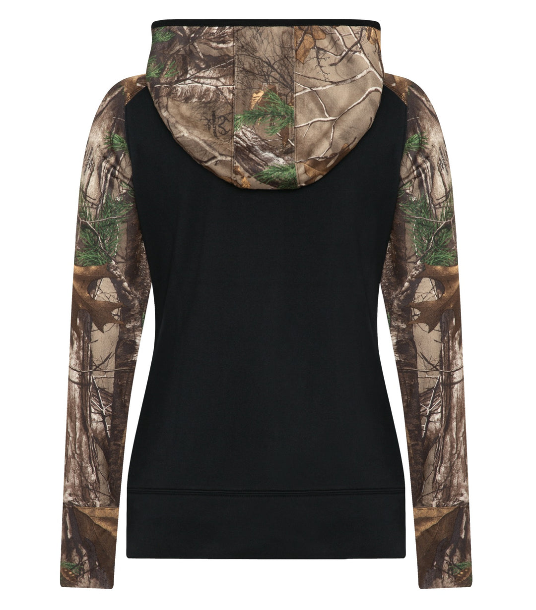 Camo Ladies Fleece Two Tone Hooded Sweatshirt