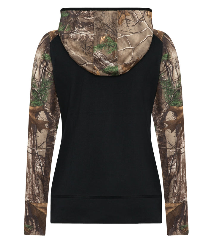 Camo Ladies Fleece Two Tone Hooded Sweatshirt