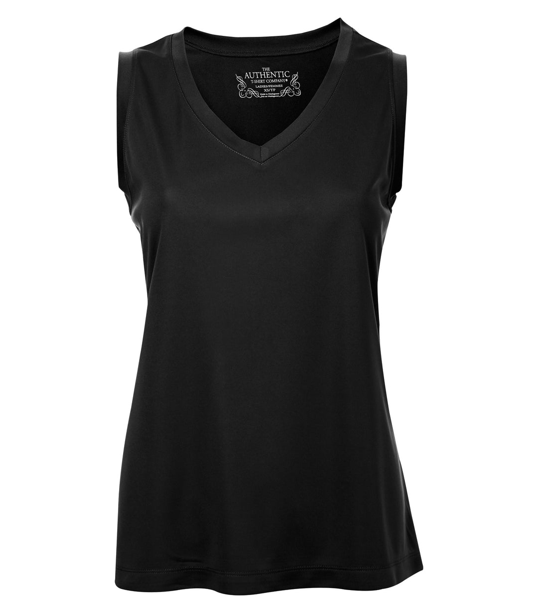 Black Ladies Pro Sleeveless V-Neck Tee