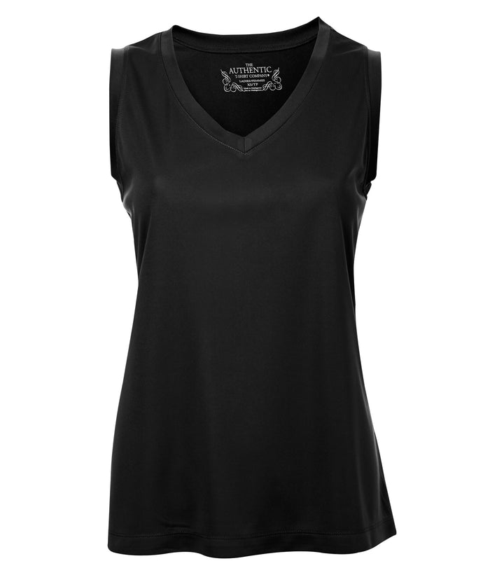 Black Ladies Pro Sleeveless V-Neck Tee