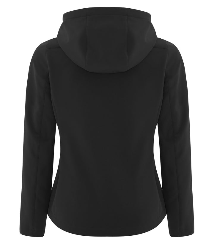 Black Ladies Hooded Stretch Soft Shell Jacket