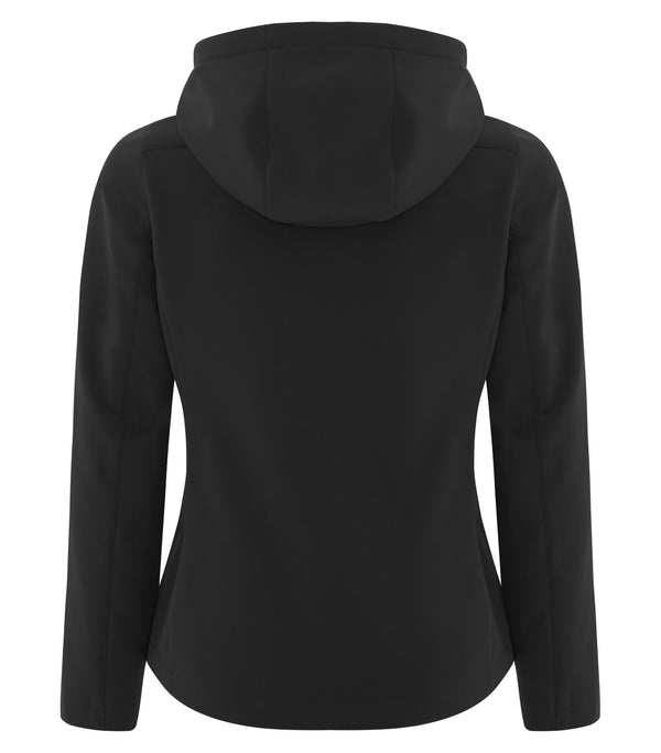 Black Ladies Hooded Stretch Soft Shell Jacket