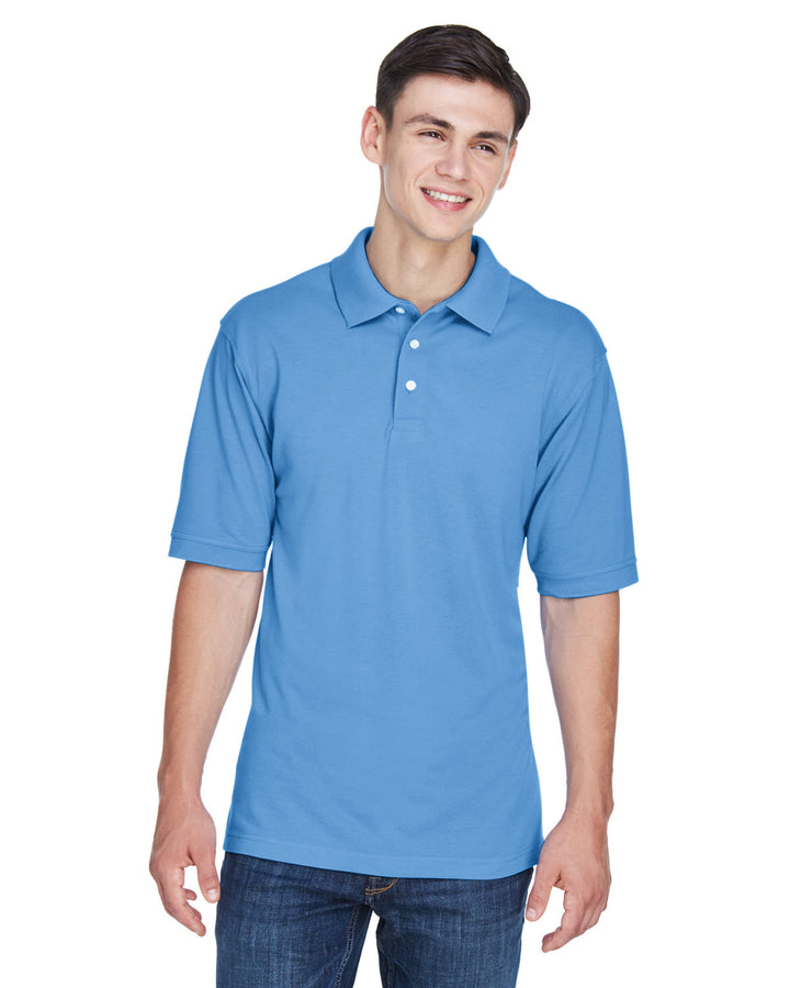 mens 5 6 oz easy blend polo LT COLLEGE BLUE