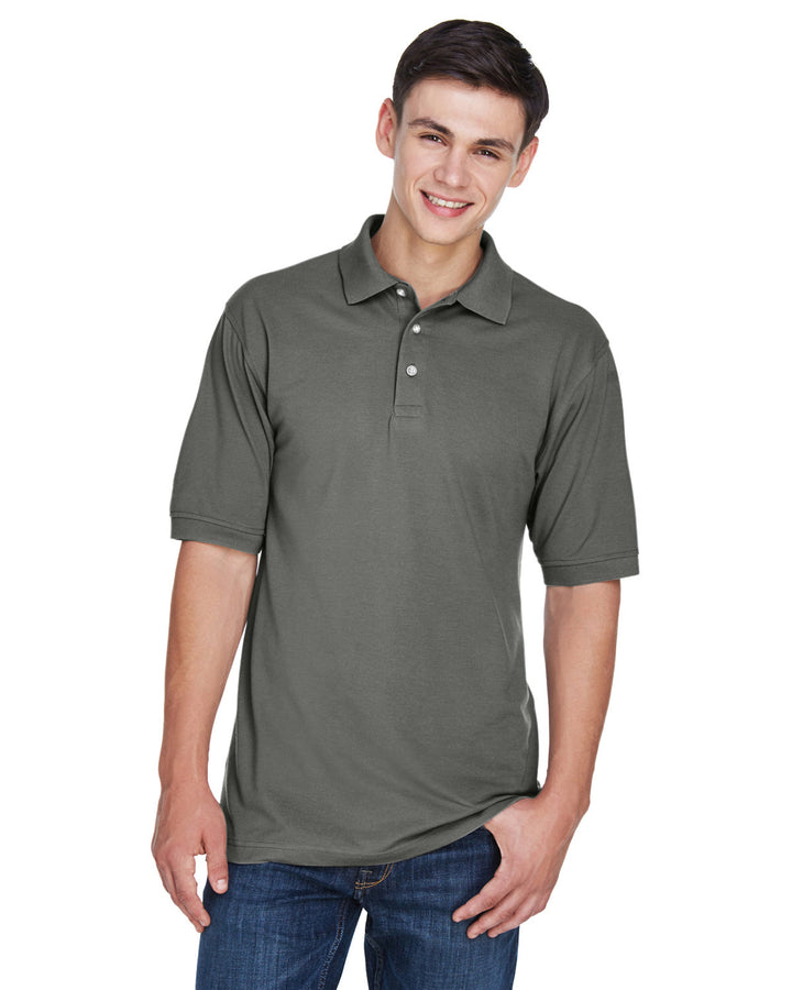 mens 5 6 oz easy blend polo CHARCOAL