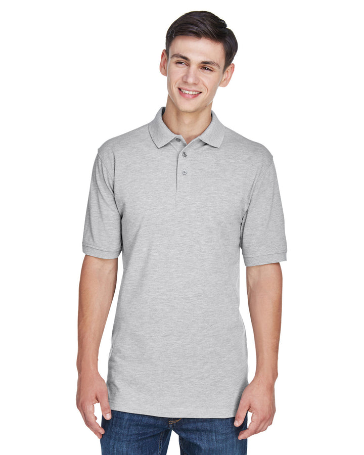 mens 5 6 oz easy blend polo GREY HEATHER