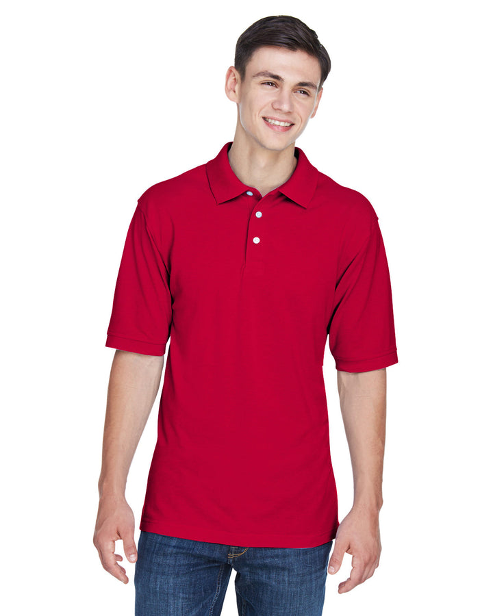 mens 5 6 oz easy blend polo RED