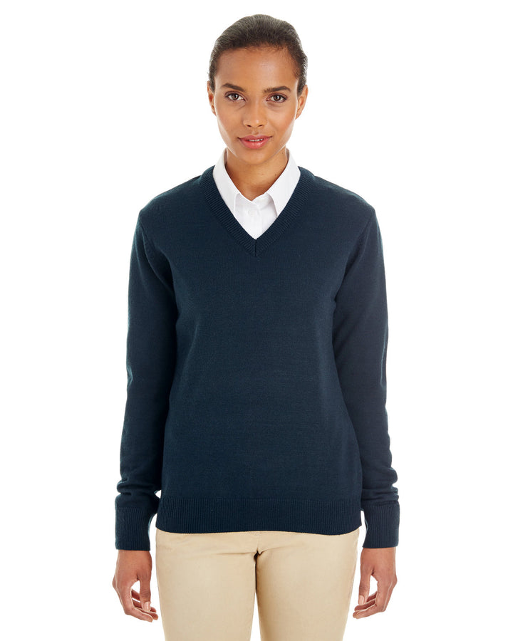 ladies pilbloc v neck sweater DARK NAVY