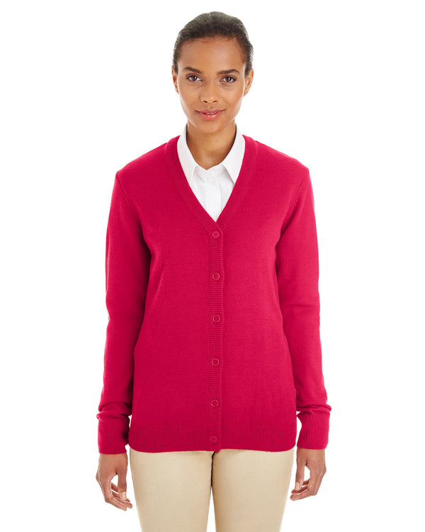 ladies pilbloc v neck button cardigan sweater RED