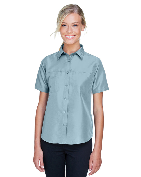 ladies key west short sleeve performance staff shirt CLOUD BLUE