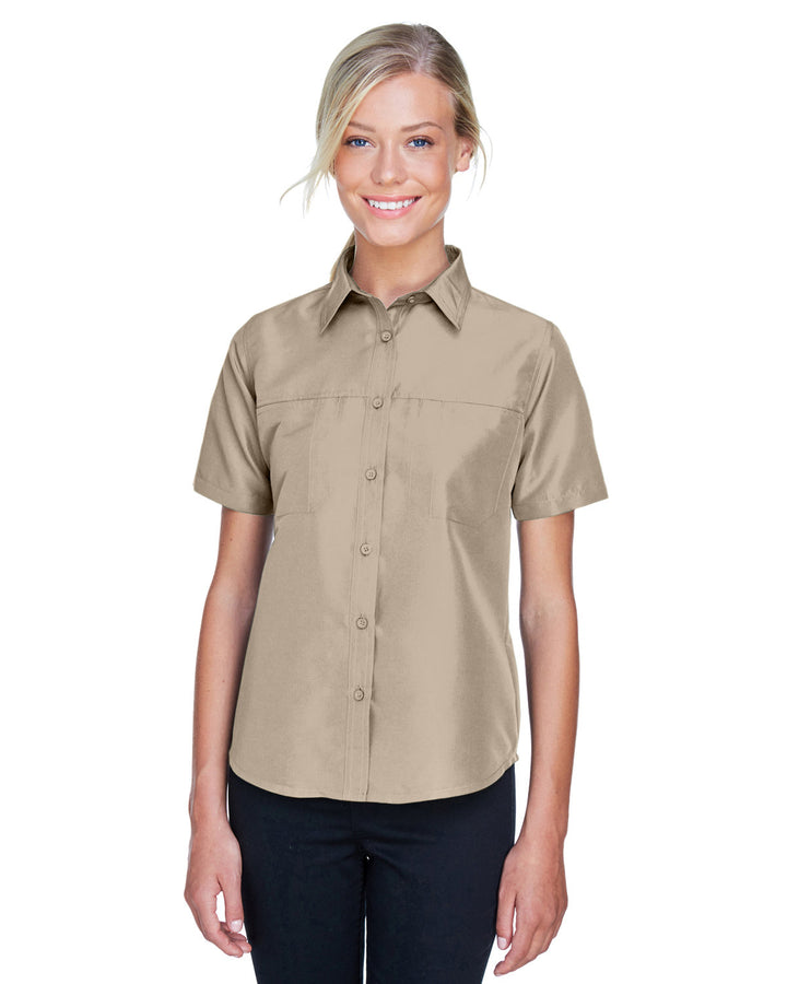 ladies key west short sleeve performance staff shirt KHAKI