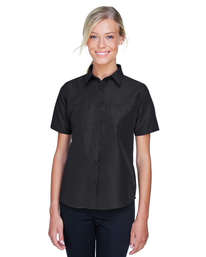 ladies key west short sleeve performance staff shirt BLACK