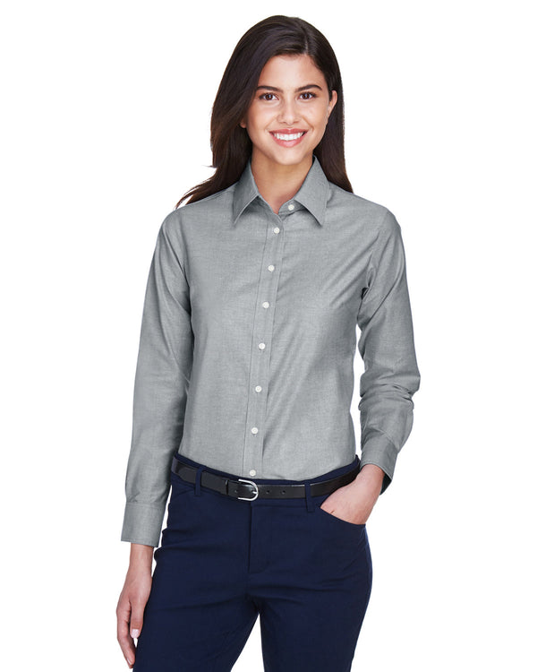 ladies long sleeve oxford with stain release OXFORD GREY