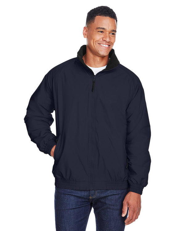 adult fleece lined nylon jacket NAVY/ BLACK