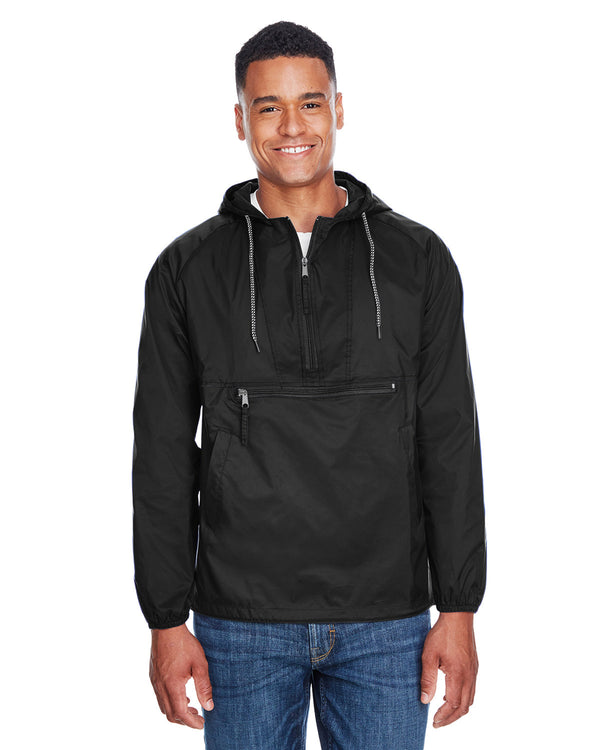 adult packable nylon jacket BLACK