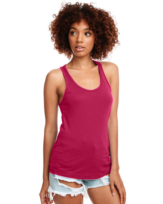 Raspberry Ladies Poly/Cotton Racerback Tank Top