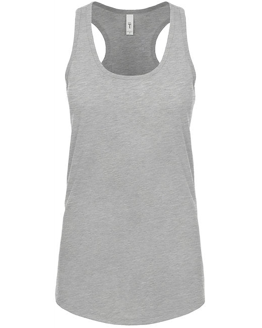 Heather Grey Ladies Poly/Cotton Racerback Tank Top