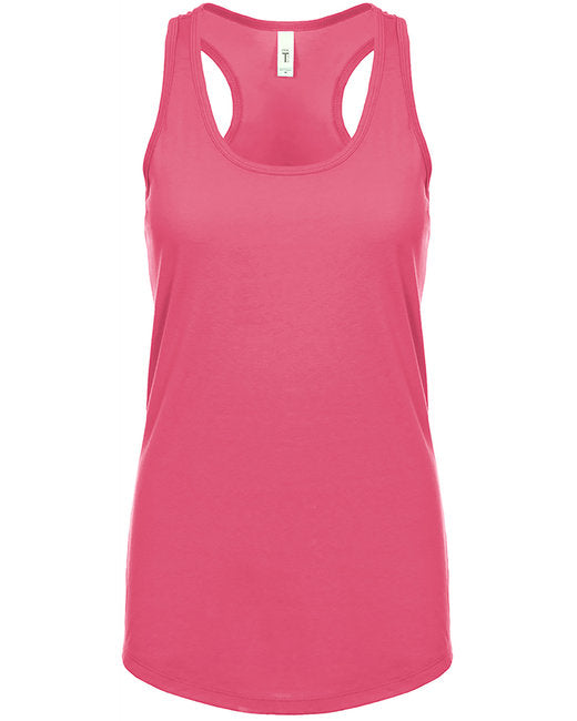 Hot Pink Ladies Poly/Cotton Racerback Tank Top